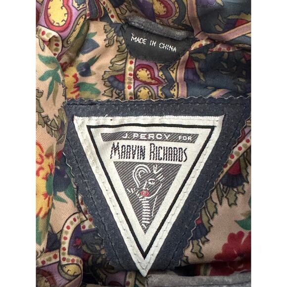 J. Percy for Marvin Richards Suede Leather Hooded Jacket L - Picture 10 of 11